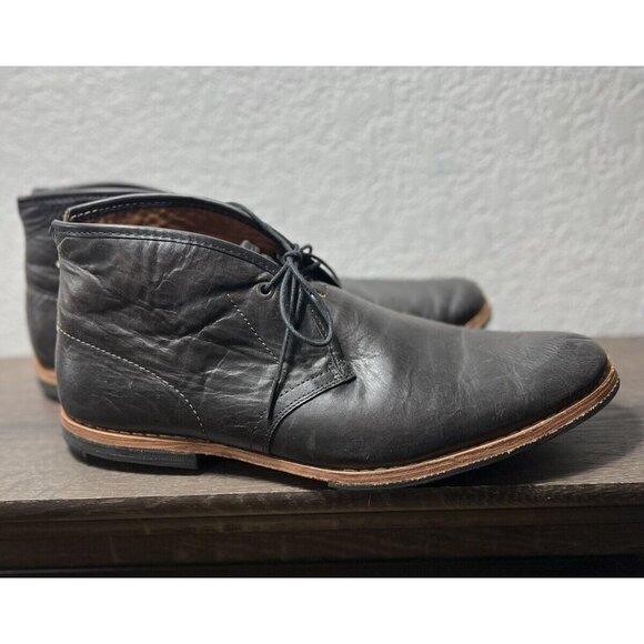 TIMBERLAND Wodehouse Chukka Ankle Boots Black Brown Leather Shoes Men 12 Perfect - Picture 1 of 12